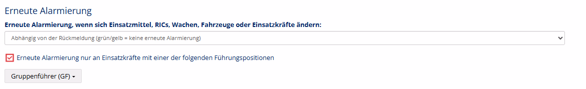 Erneute Alarmierung