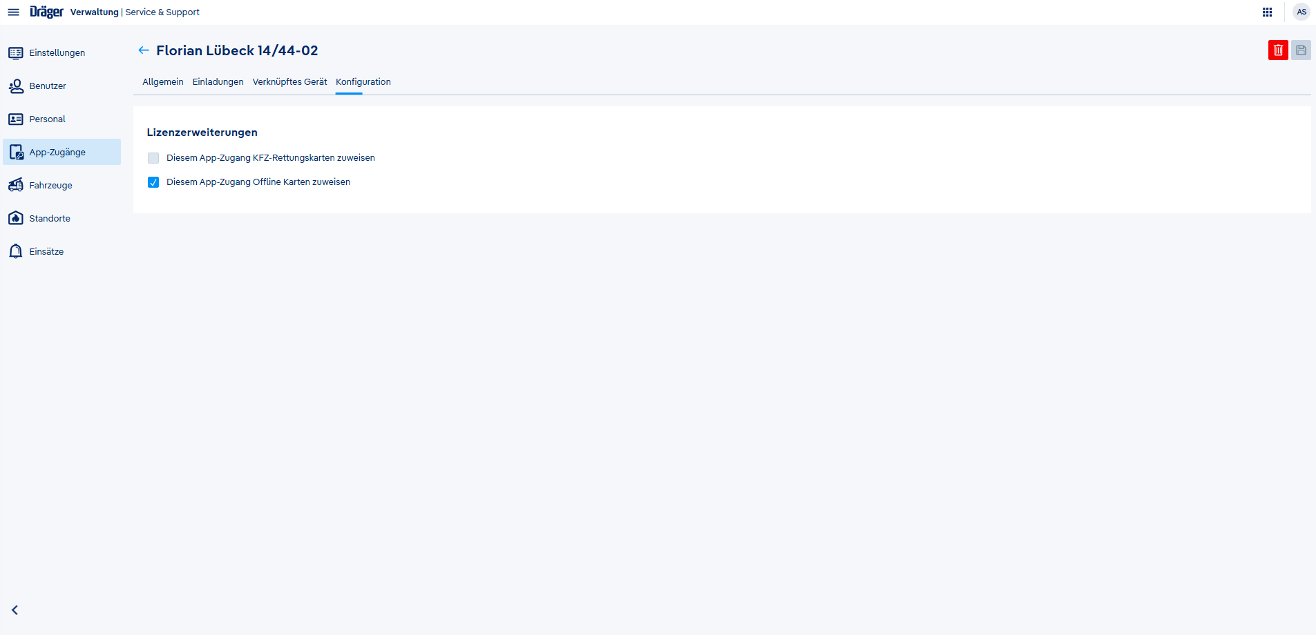App-Lizenz vergeben